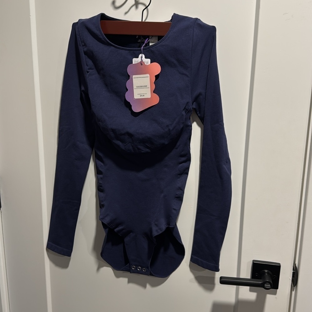 Yitty Fabletics Nearly Naked Shapewear Long Sleeve Bodysuit, Wild Nights M/L NWT - Picture 3 of 10